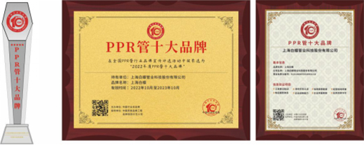 重磅來襲!本年度PPR管十大品牌第五位——上海白蝶